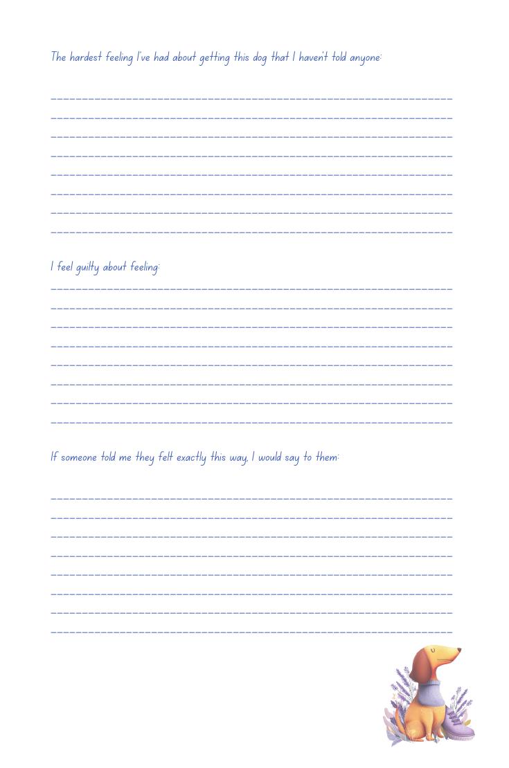 Guilt prompts page — hardest feeling, I feel guilty about feeling