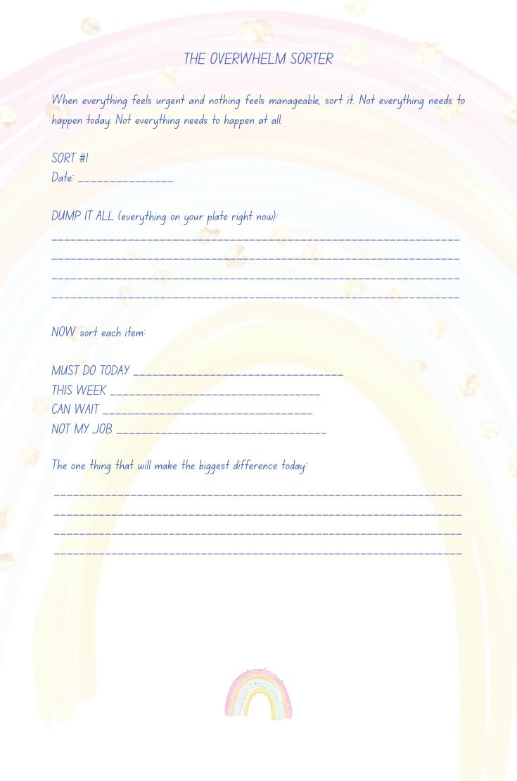 The Overwhelm Sorter — Must do today, this week, can wait, not my job
