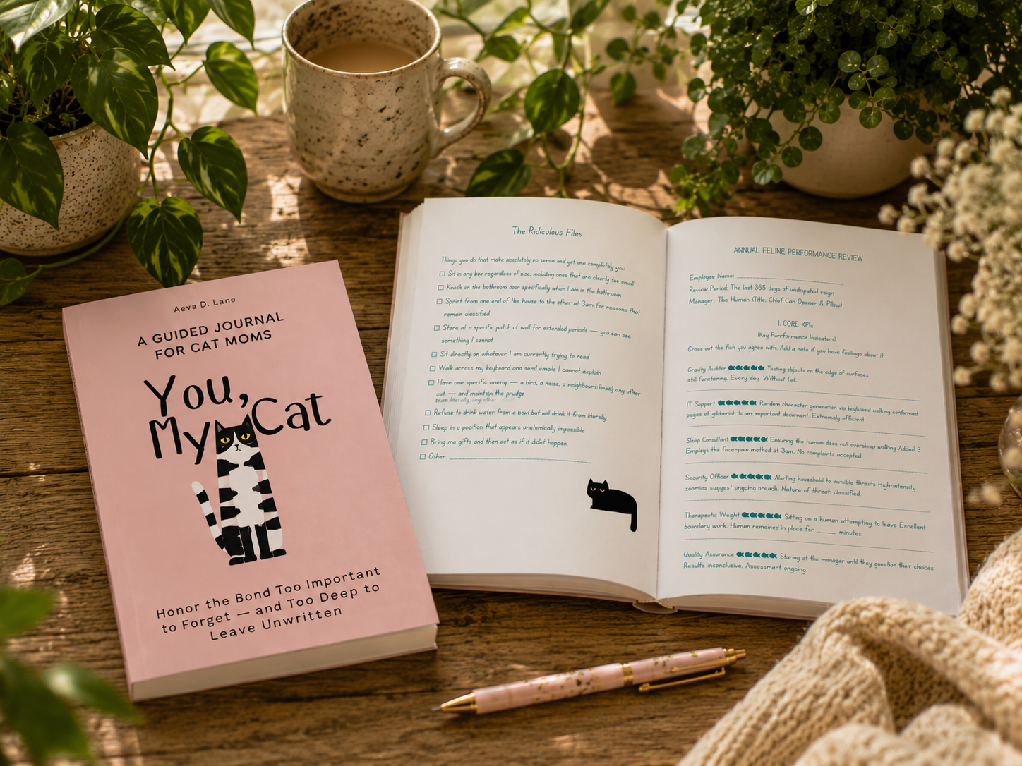 You, My Cat journal open — interior pages
