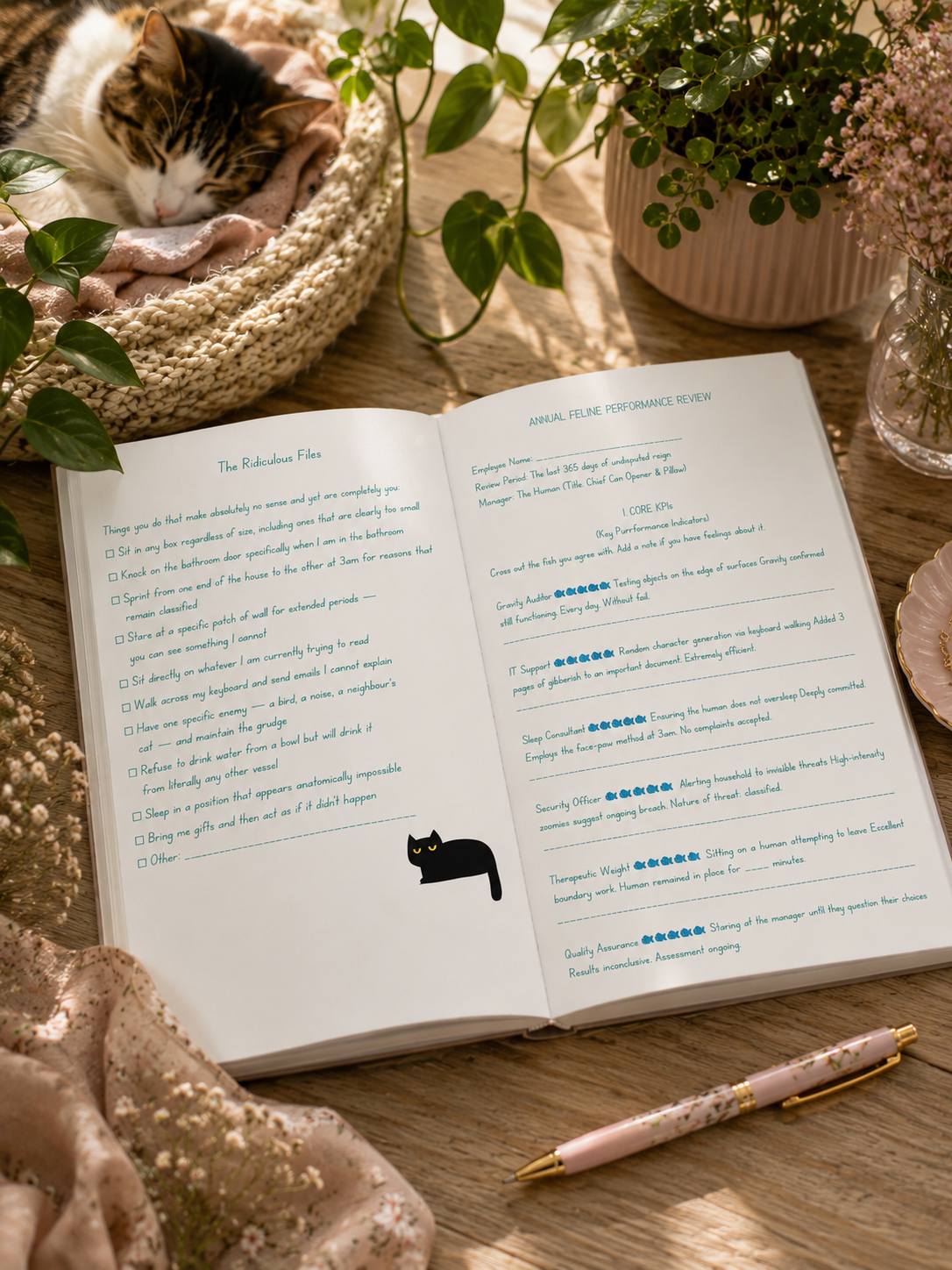 Annual Feline Performance Review — interior page from You, My Cat