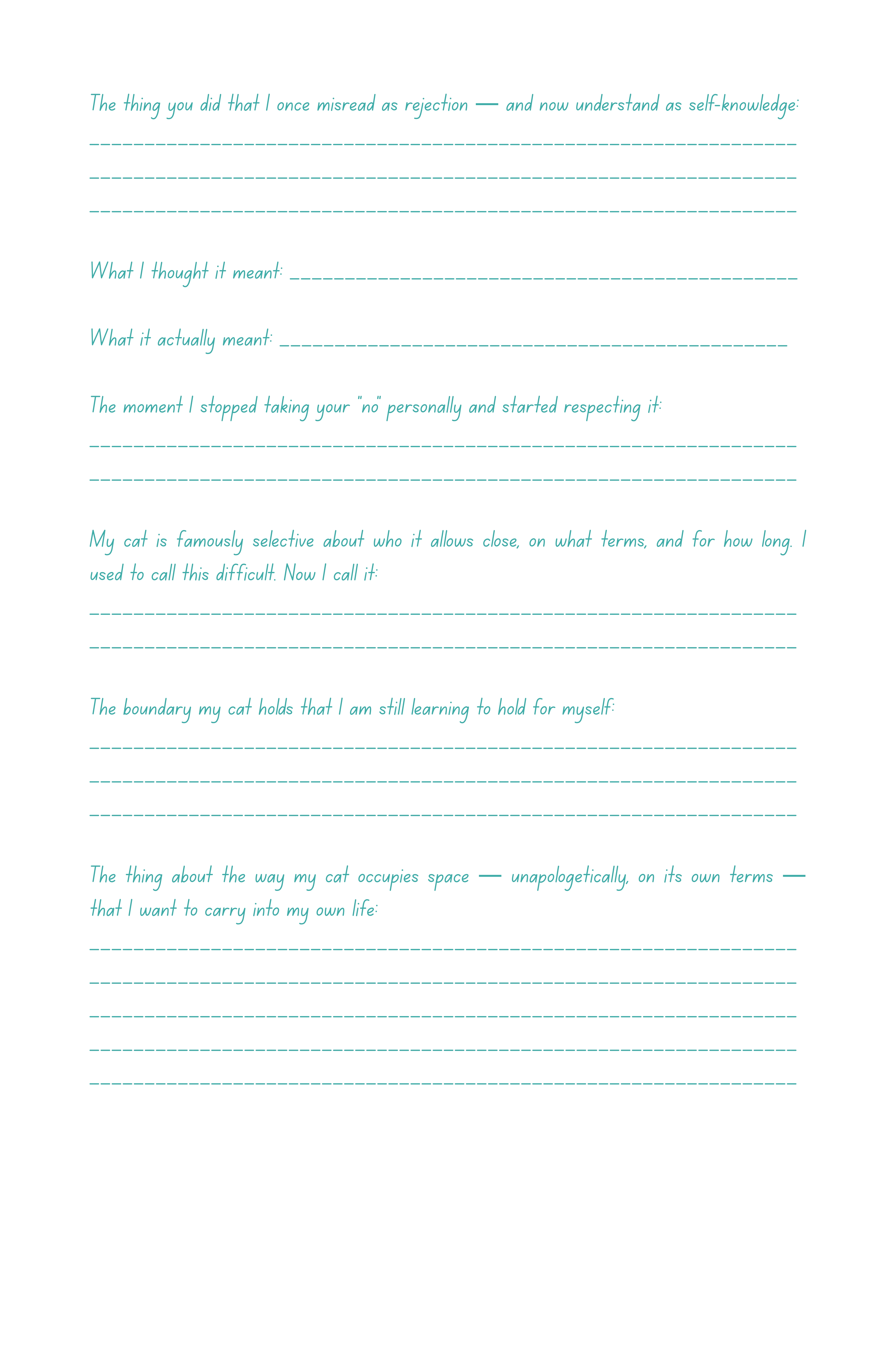 Open writing page — interior from You, My Cat