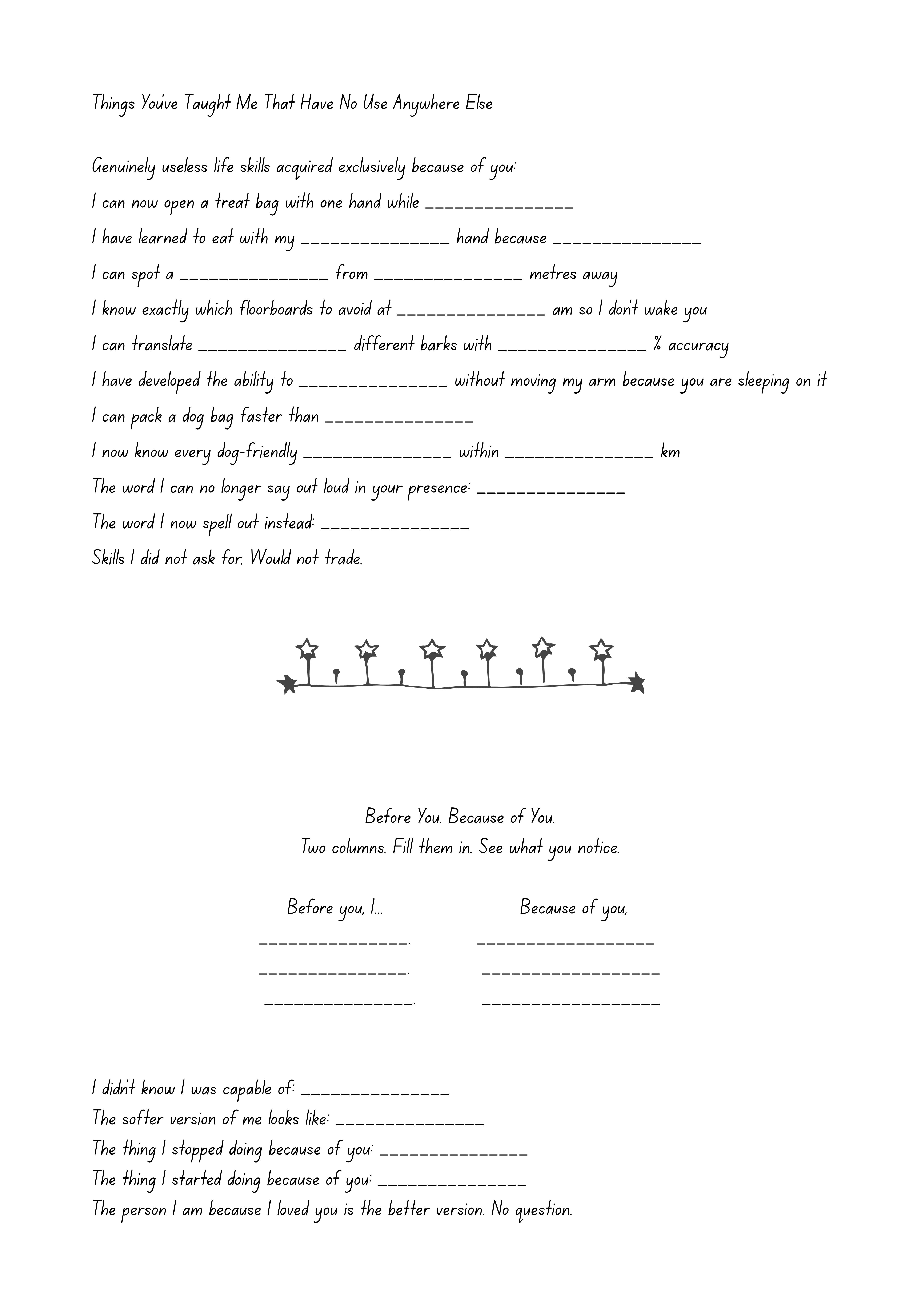 Interior page — sensory prompts